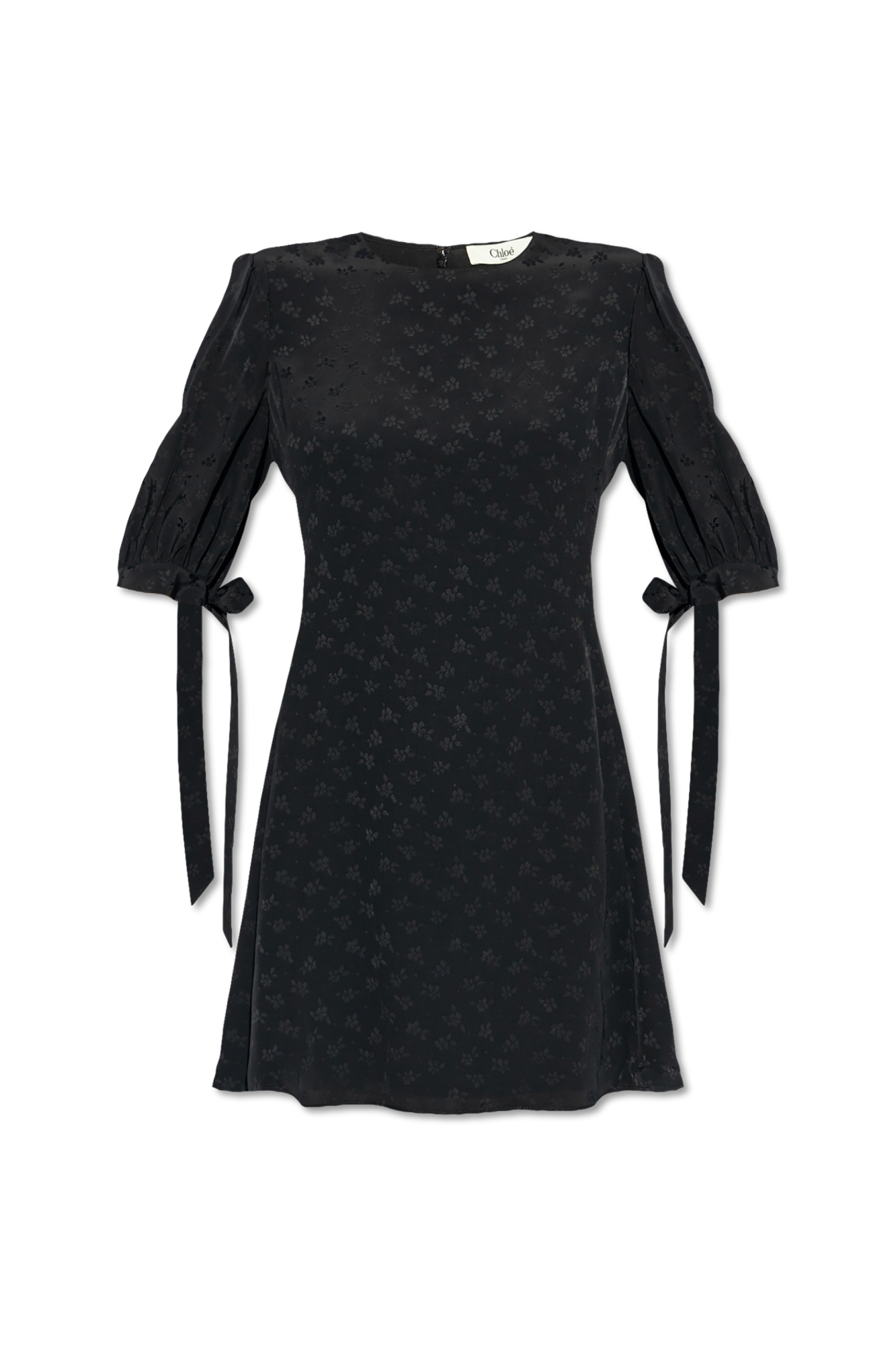 ワンピース Chloe SS25 Chloe Dresses Black (CH25SRO14298 0YY) Chloé Black/gold mini dress in lamé blend | TheDoubleF